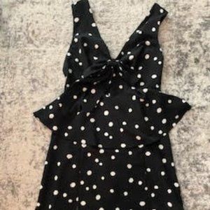 TOPSHOP Midi Polka Dot Dress, Size 6
